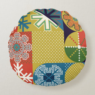 Multicolor Geometrie: Hintergrund der lokalen Schn Rundes Kissen