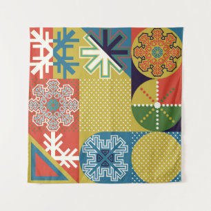 Multicolor Geometrie: Hintergrund der lokalen Schn Wandteppich