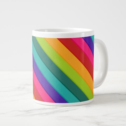 Multicolor gestreift Jumbo-Tasse (Vorderseite Rechts)