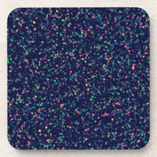 Multicolor Glitzer Confetti Getränkeuntersetzer (Vorderseite)