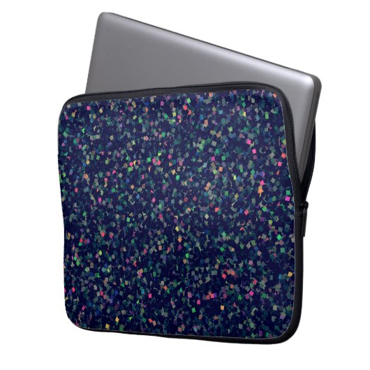 Multicolor Glitzer Confetti Laptopschutzhülle (Vorderseite Links)