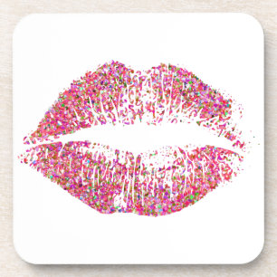 Multicolor Glitzer Lips #11 Getränkeuntersetzer
