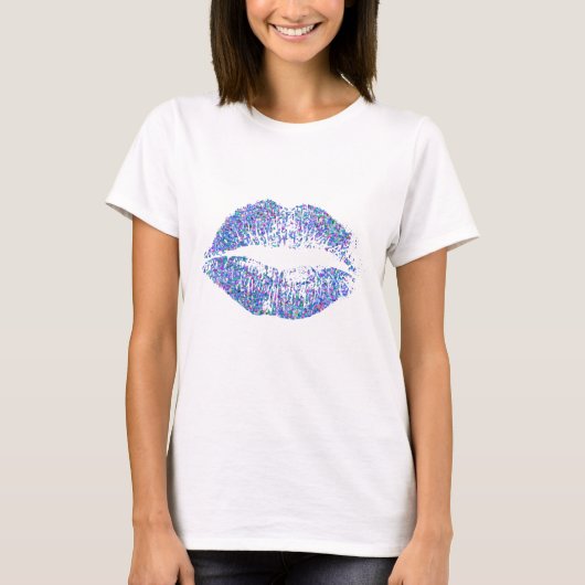 Multicolor Glitzer Lips #9 T-Shirt (Vorderseite)