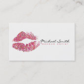 Multicolor Glitzer Lips Stilvolles Makeup Artist # Visitenkarte (Vorderseite)