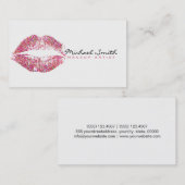 Multicolor Glitzer Lips Stilvolles Makeup Artist # Visitenkarte (Vorne/Hinten)