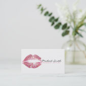 Multicolor Glitzer Lips Stilvolles Makeup Artist # Visitenkarte (Stehend Vorderseite)
