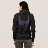 Multicolor Glitzer Skull Angel Flügel Mit Monogram Hoodie (Schwarz voll)