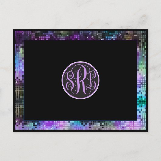 Multicolor Glitzer und Glitzern Dankeschön Karte (Vorderseite)