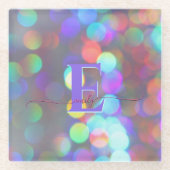 Multicolor-Glitzern Glasuntersetzer (Vorderseite)