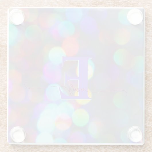 Multicolor-Glitzern Glasuntersetzer (Rückseite)