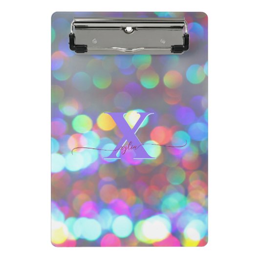 Multicolor-Glitzern Mini Klemmbrett (Vorderseite)