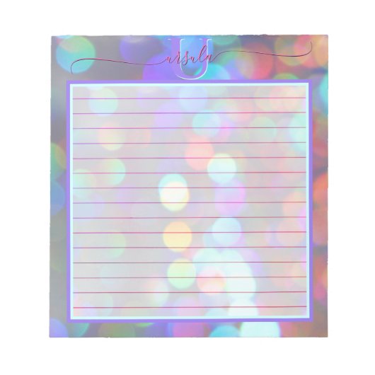 Multicolor-Glitzern Notizblock (Vorderseite)