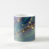 Multicolor Gold Alkoholtupfer Abstrakte Kunst Kaffeetasse (Mittel)