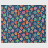 Multicolor Gold Weihnachtsbaum Dekoration Muster Geschenkpapier (Flach)