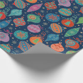 Multicolor Gold Weihnachtsbaum Dekoration Muster Geschenkpapier (Ecke)