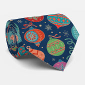 Multicolor Gold Weihnachtsbaum Dekoration Muster Krawatte (Gerollt)