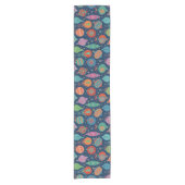 Multicolor Gold Weihnachtsbaum Dekoration Muster Kurzer Tischläufer (Vorderseite)