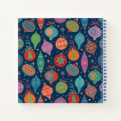 Multicolor Gold Weihnachtsbaum Dekoration Muster Notizblock (Rückseite)