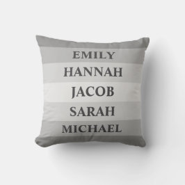 Multicolor Gray Streifen 5 Familiennamen Kissen