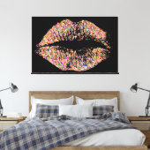 Multicolor Grit Glitzer Lips #12 Leinwanddruck (Insitu (Schlafzimmer))