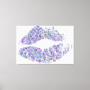 Multicolor Grit Glitzer Lips #27 Leinwanddruck