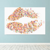 Multicolor Grit Glitzer Lips #28 Leinwanddruck (Insitu (Holzboden))