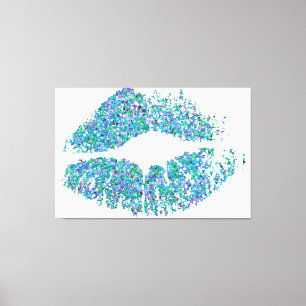 Multicolor Grit Glitzer Lips #31 Leinwanddruck