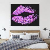 Multicolor Grit Glitzer Lips #3 Leinwanddruck (Insitu (Schlafzimmer))