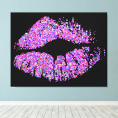 Multicolor Grit Glitzer Lips #3 Leinwanddruck (Insitu (Holzboden))