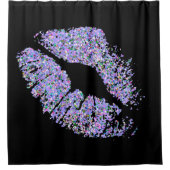 Multicolor Grit Glitzer Lips #5 Duschvorhang (Vorderseite)