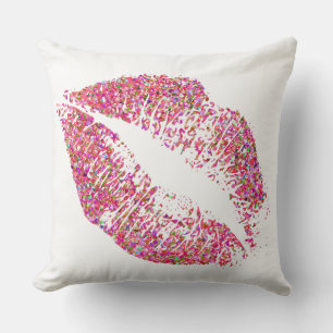 Multicolor Grit Glitzer Lips #7 Kissen