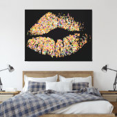 Multicolor Grit Glitzer Lips #8 Leinwanddruck (Insitu (Schlafzimmer))