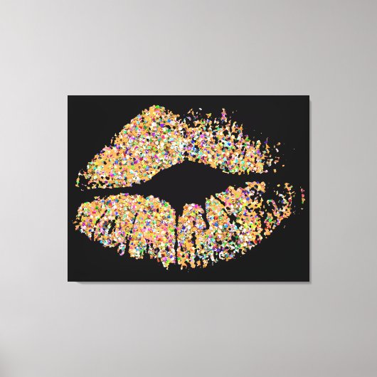 Multicolor Grit Glitzer Lips #8 Leinwanddruck (Vorderseite)