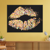 Multicolor Grit Glitzer Lips #8 Leinwanddruck (Insitu (Wohnzimmer))