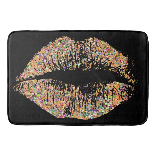 Multicolor Grit Glitzer Lips Badematte (Vorderseite)