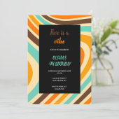 MULTICOLOR GROOVY BIRTHDAVITATION EINLADUNG (Stehend Vorderseite)