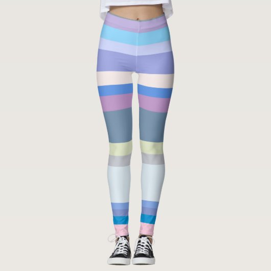 Multicolor grün/grau/beige/rosa/Lila/blau Leggings (Vorderseite)