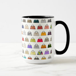 Multicolor Handbag Muster Kaffeemaschine Tasse