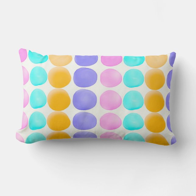 Multicolor handbemalte Aquarelltöne Lendenkissen (Vorderseite)