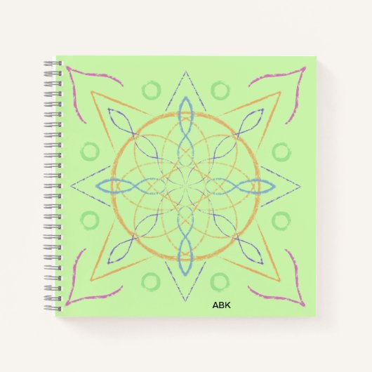 Multicolor HandGezeichnet Mandala Notizblock (Vorderseite)