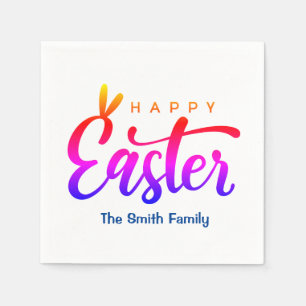 Multicolor Happy Oaster Napkins Serviette