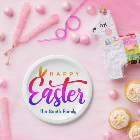 Multicolor Happy Oaster Pappteller (Party)