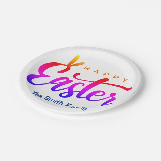 Multicolor Happy Oaster Pappteller (Schrägansicht)
