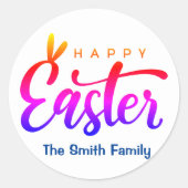 Multicolor Happy Oaster Runder Aufkleber (Vorderseite)