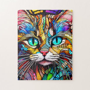 Multicolor-Hartglas-Katze 710 Puzzle