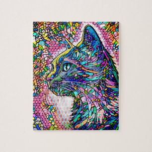 Multicolor-Hartglas-Stilkatze 706 Puzzle