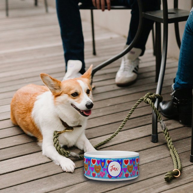 Multicolor-Herz-Augapfel-Collage farbig Napf (Von Creator hochgeladen)