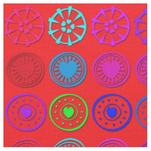 Multicolor-Herz-Kreise in Rot Stoff