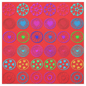 Multicolor-Herz-Kreise in Rot Stoff (Muster)