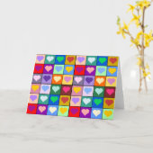 Multicolor-Herzplätze Karte (Gelbe Blume)